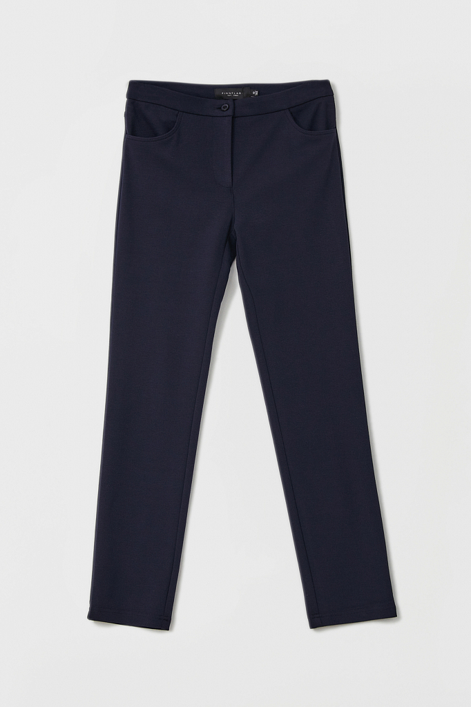 брюки для девочки Finn-Flare темно-синего цвета