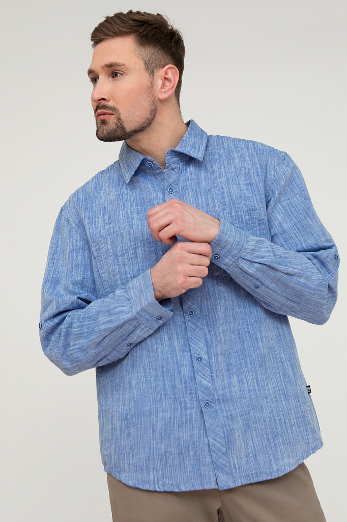 рубашка мужская Finn-Flare темно-синего цвета