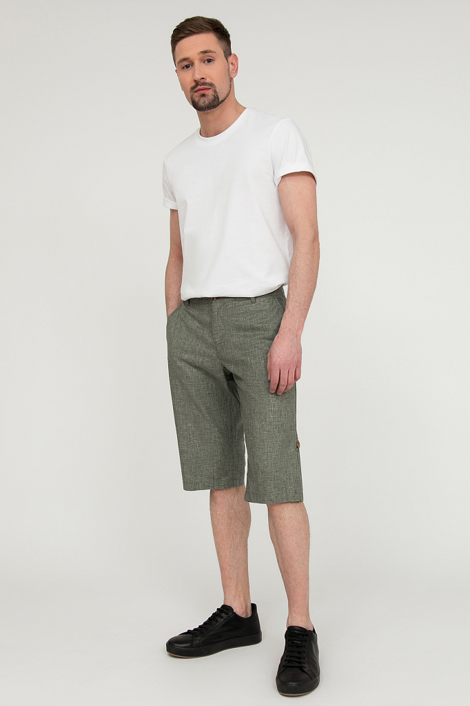 брюки мужские Finn-Flare серо-зеленого цвета