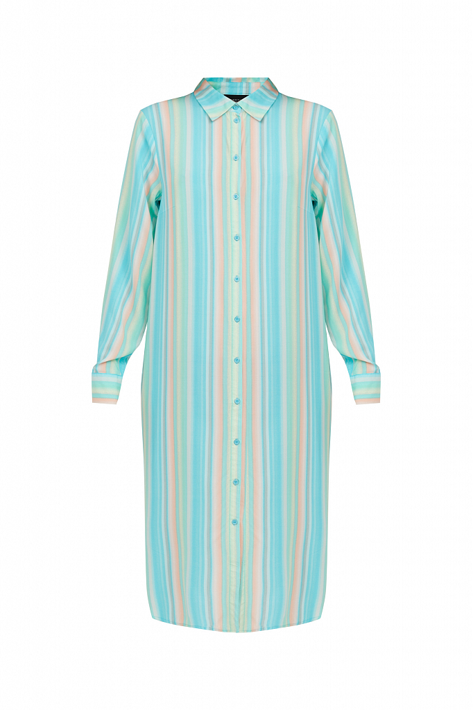 

прямое платье-рубашка в полоску, Светло-розовый, прямое платье-рубашка в полоску