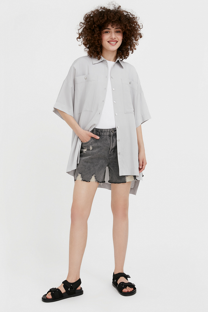 шорты женские Finn-Flare темно-серый S21-15010 