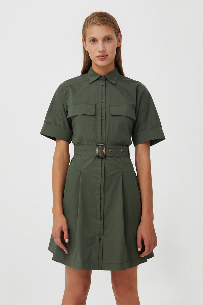 

Короткое платье-рубашка из хлопка Finn-Flare, Короткое платье-рубашка из хлопка