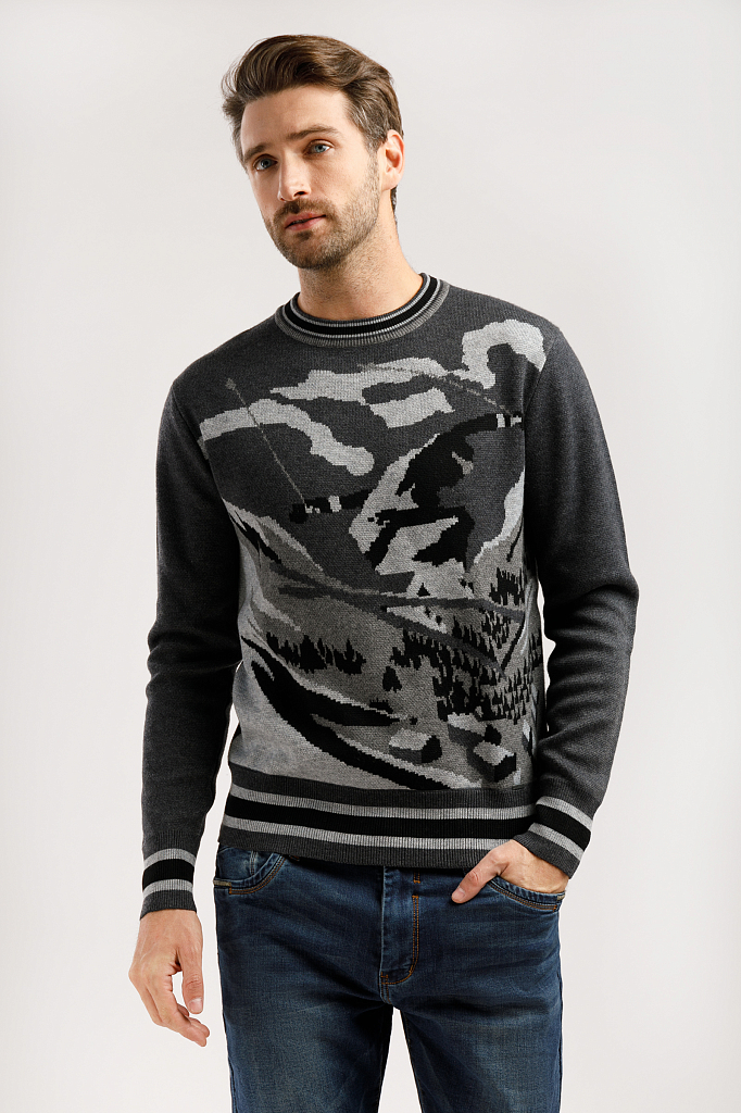 

джемпер мужской, Темно-серый, джемпер мужской