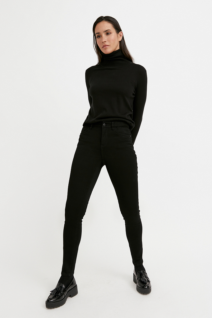 джинсы женские Finn-Flare черный W20-15001 