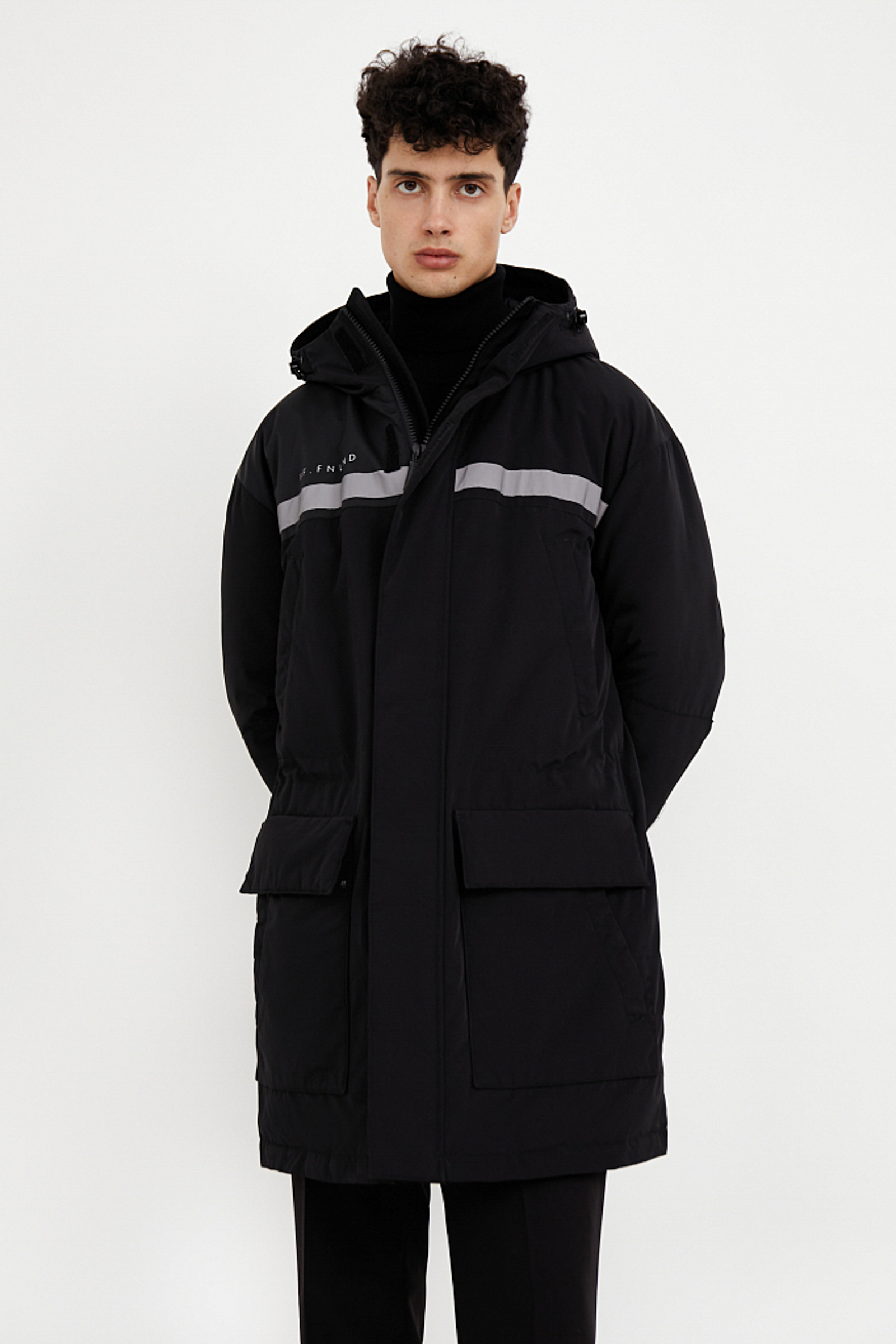 пальто мужское Finn-Flare черного цвета