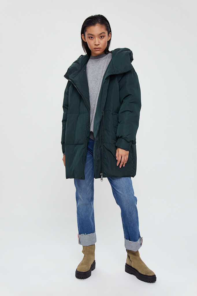 

полупальто женское, Темно-зеленый, полупальто женское