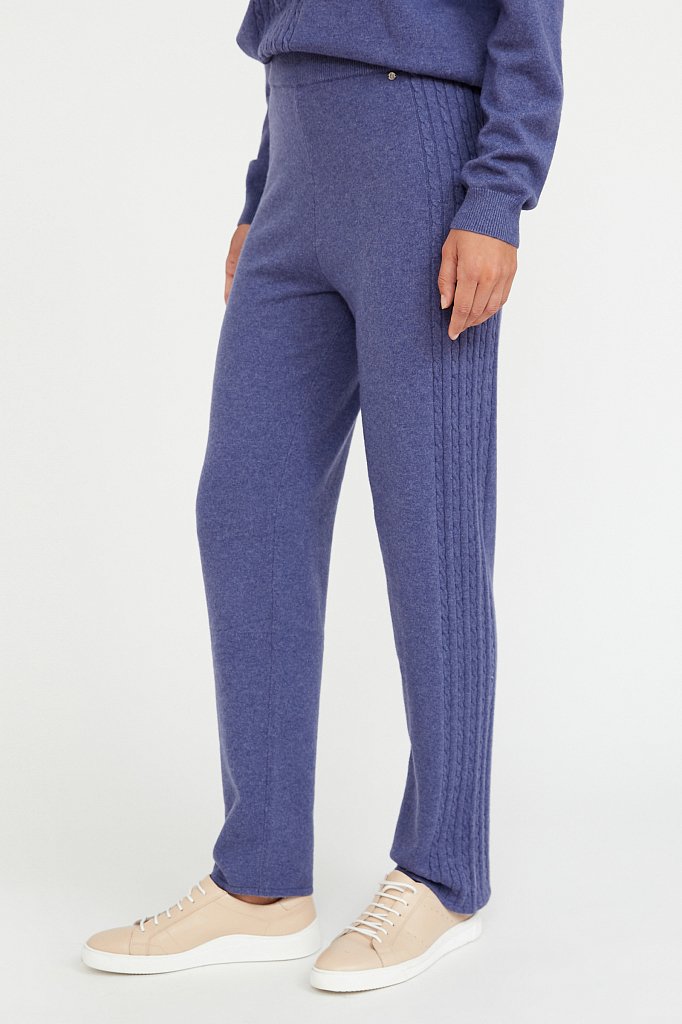Трикотажные женские брюки с отделкой сбоку, Модель A20-12123, Фото №3