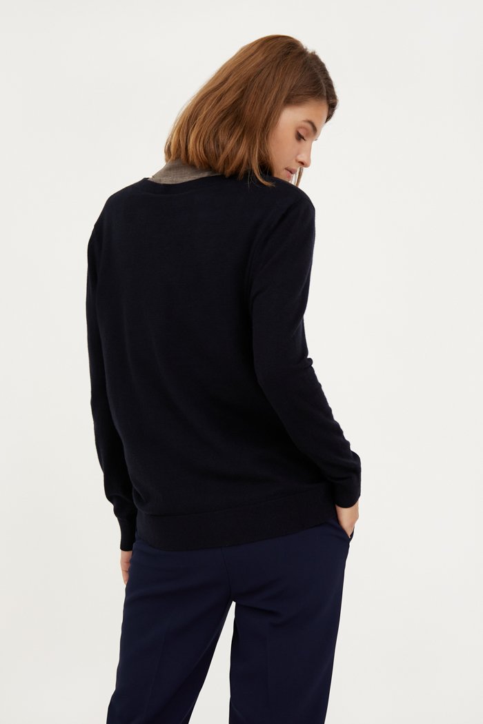 Базовый женский пуловер прямого кроя с вискозой, Модель A20-11102, Фото №4