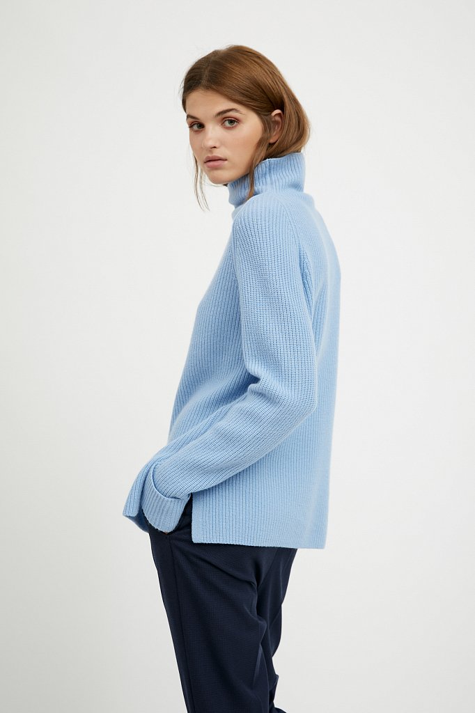 Свободный женский свитер с шерстью и кашемиром, Модель A20-11133, Фото №3