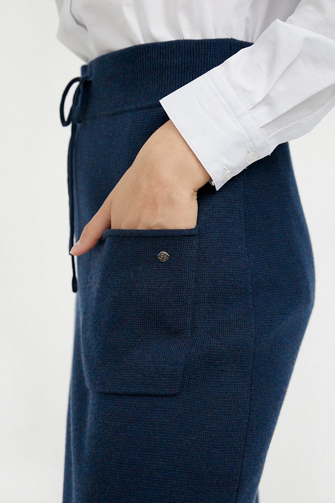 Трикотажная юбка женская с карманом и завязками, Модель A20-11126, Фото №5