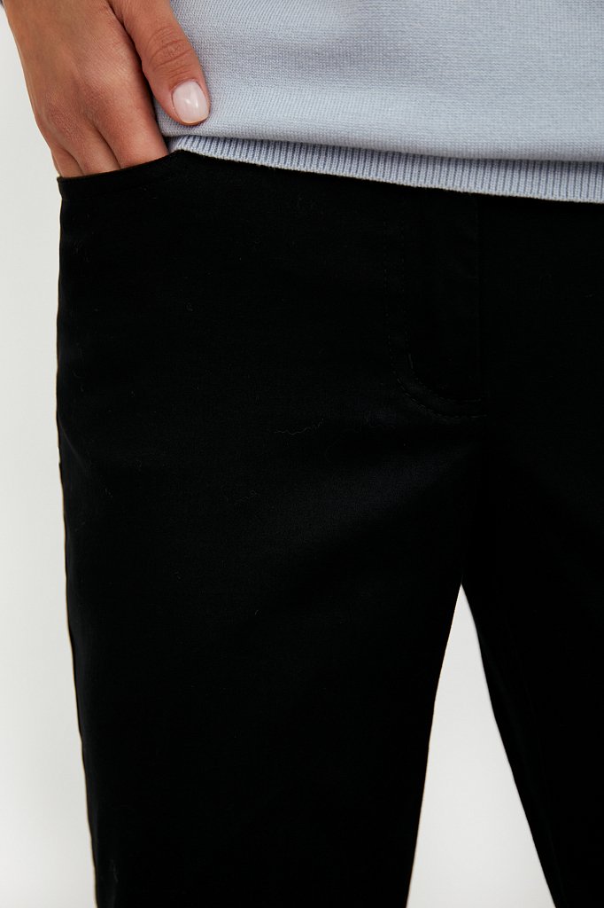 Зауженные хлопковые женские брюки с эластаном, Модель A20-11067, Фото №5