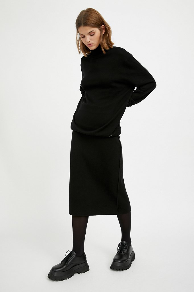 Трикотажная женская юбка с шерстью, Модель A20-12117, Фото №1