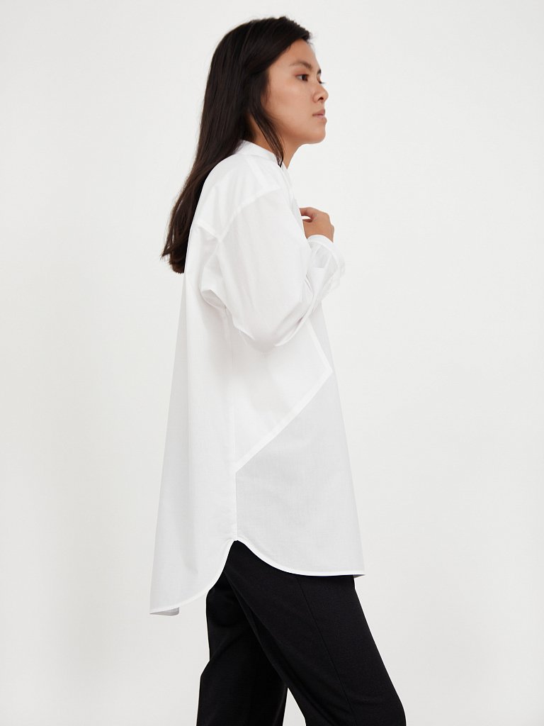 Классическая женская рубашка oversize из хлопка, Модель A20-11089R, Фото №3