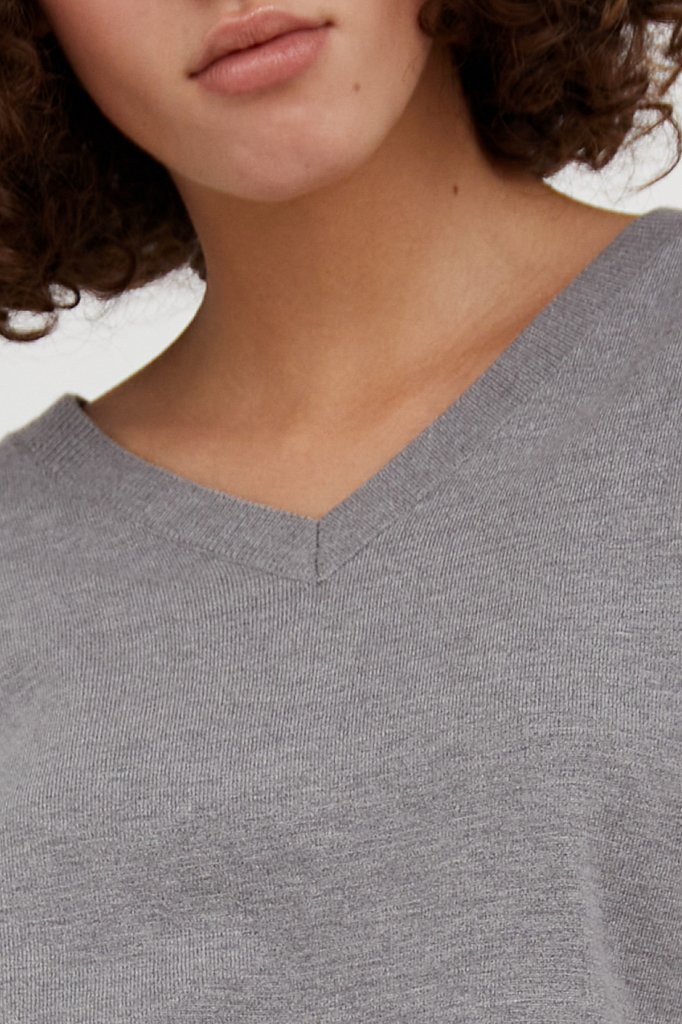 Базовый женский пуловер прямого кроя с вискозой, Модель A20-11102, Фото №5
