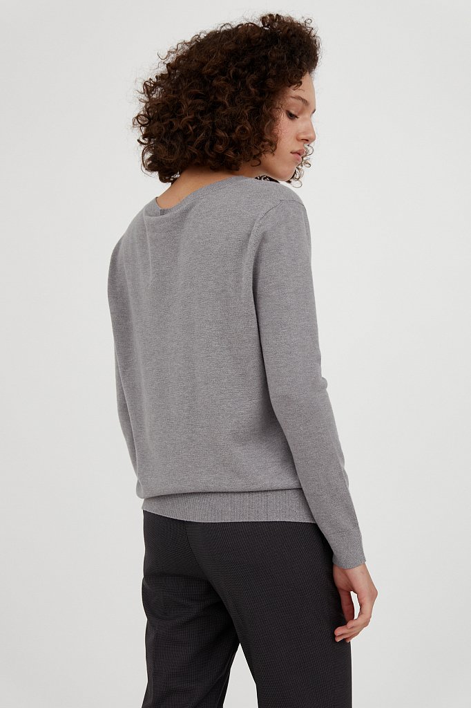Базовый женский пуловер прямого кроя с вискозой, Модель A20-11102, Фото №6