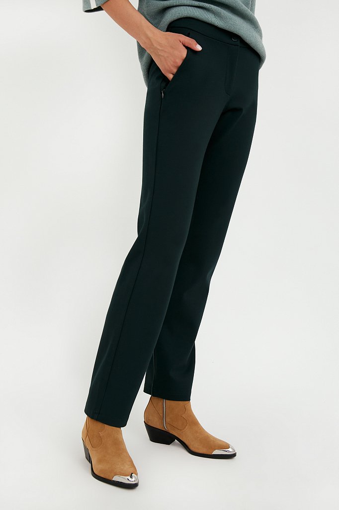 Классические женские брюки прямого кроя с вискозой, Модель A20-32047, Фото №3