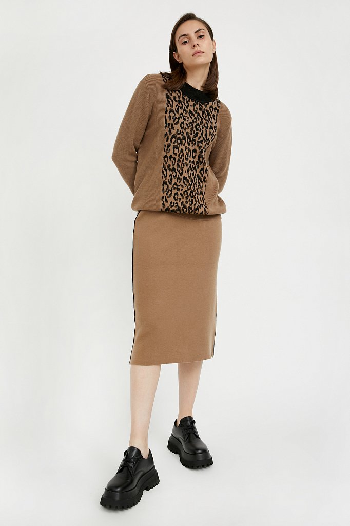 Трикотажная женская юбка с шерстью, Модель A20-12117, Фото №1