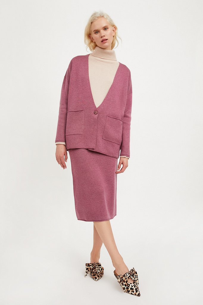 Трикотажная юбка женская с карманом и завязками, Модель A20-11126, Фото №1