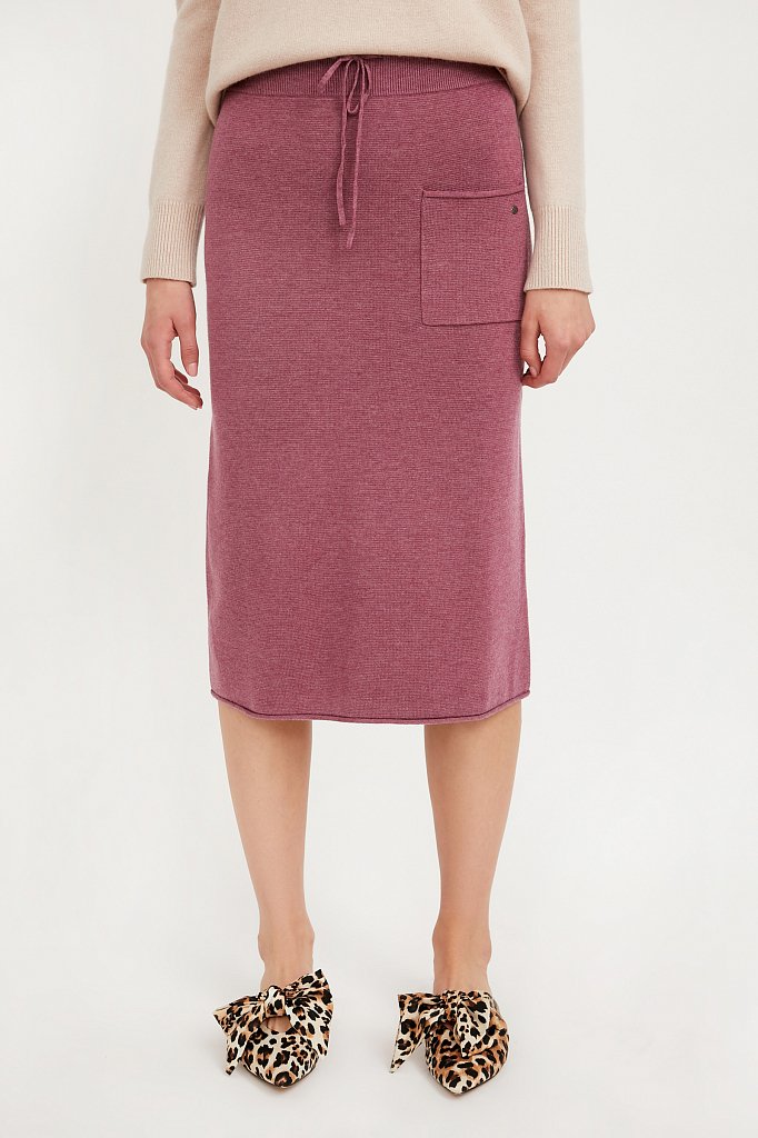 Трикотажная юбка женская с карманом и завязками, Модель A20-11126, Фото №2