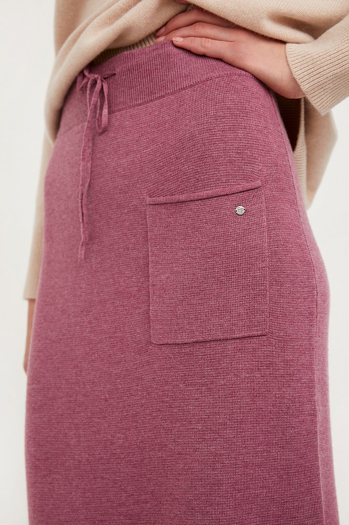 Трикотажная юбка женская с карманом и завязками, Модель A20-11126, Фото №6