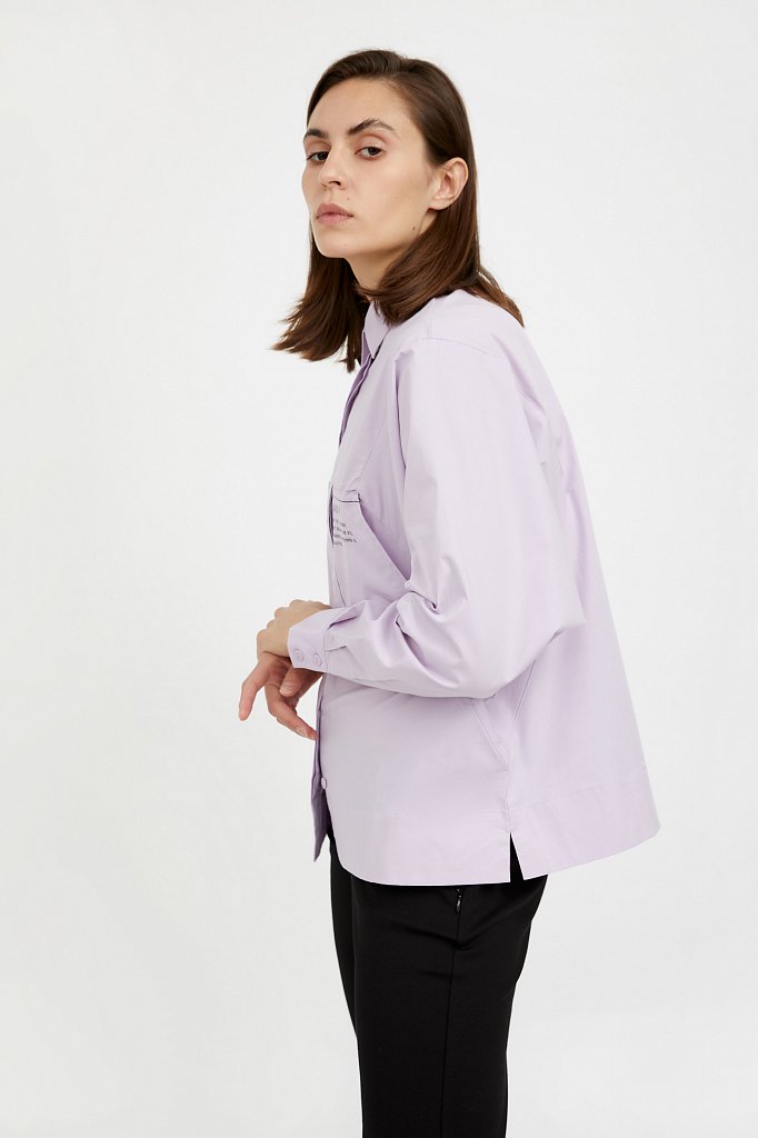 Рубашка женская с рукавом «летучая мышь» с принтом, Модель A20-12047, Фото №3