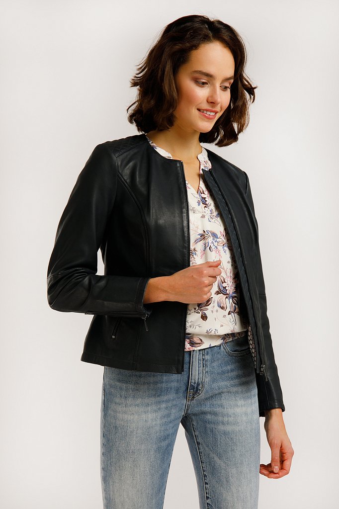 Куртка кожаная женская, Модель B20-11812, Фото №3