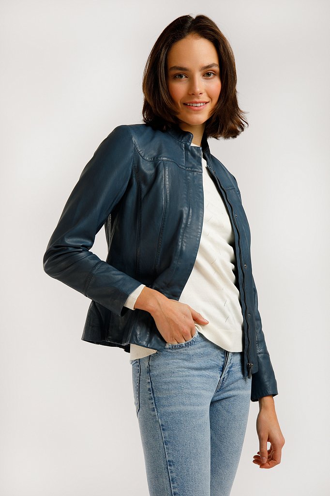Куртка кожаная женская, Модель B20-11808, Фото №3