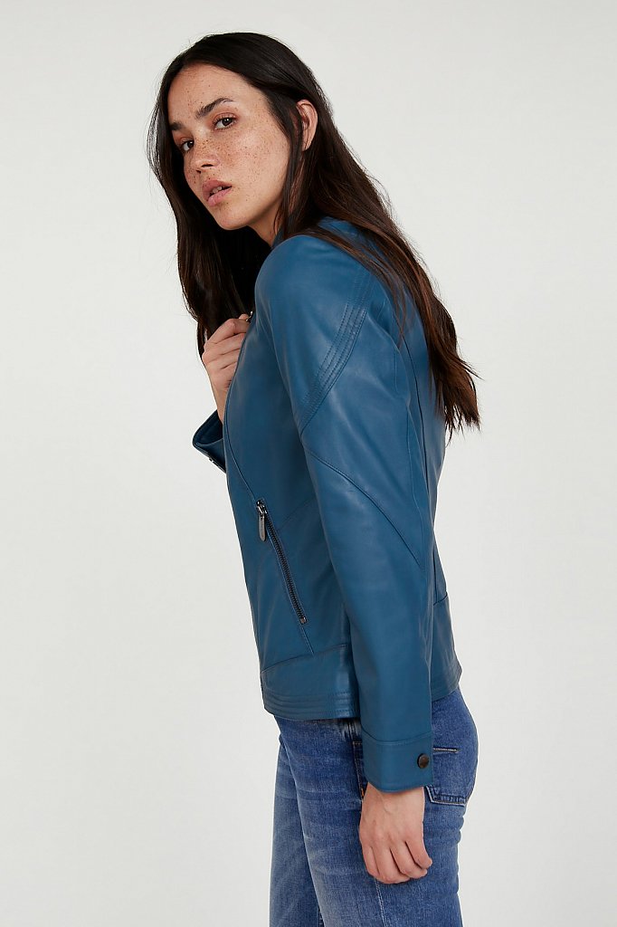 Куртка кожаная женская, Модель B20-11807, Фото №3