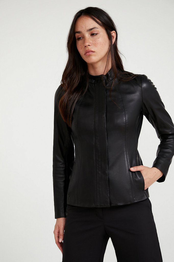 Куртка кожаная женская, Модель B20-11811, Фото №3