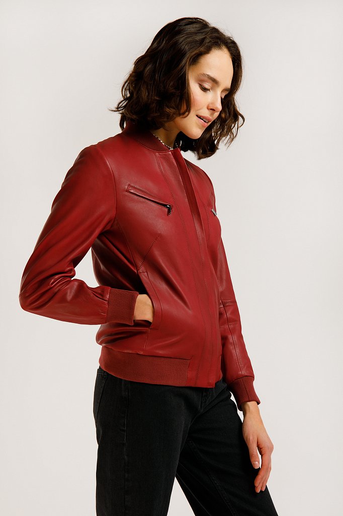 Куртка кожаная женская, Модель B20-11803, Фото №3