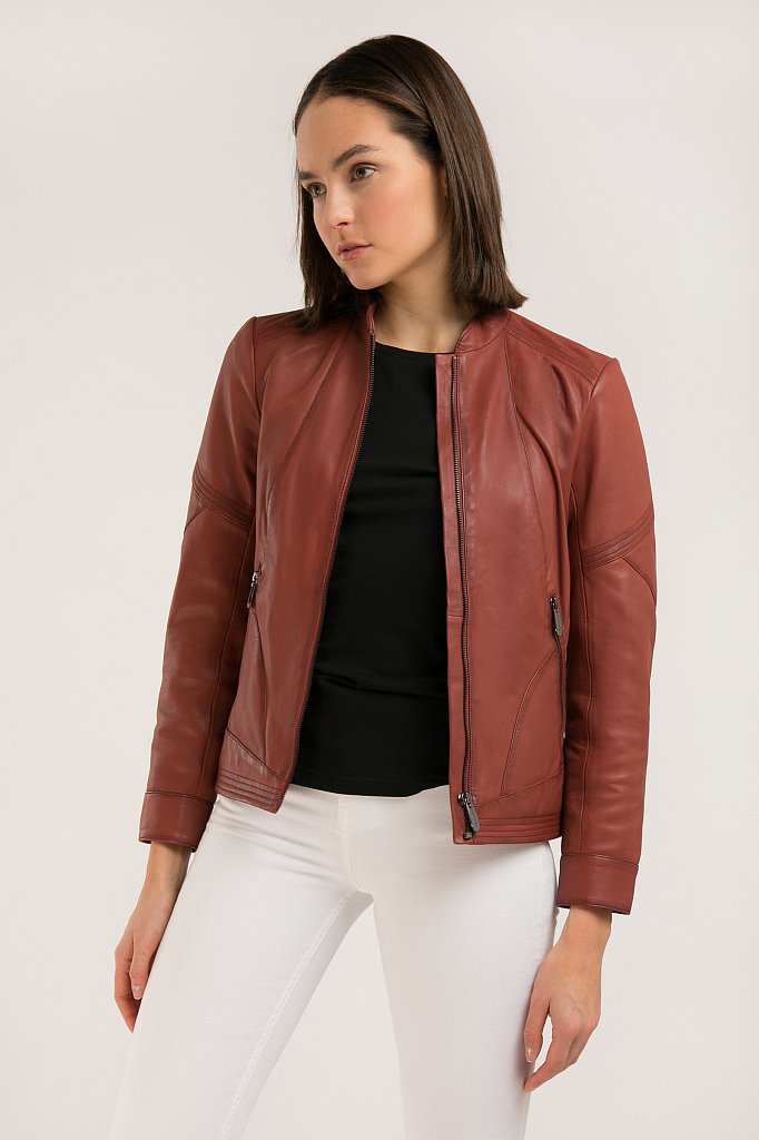 Куртка кожаная женская, Модель B20-11807, Фото №1