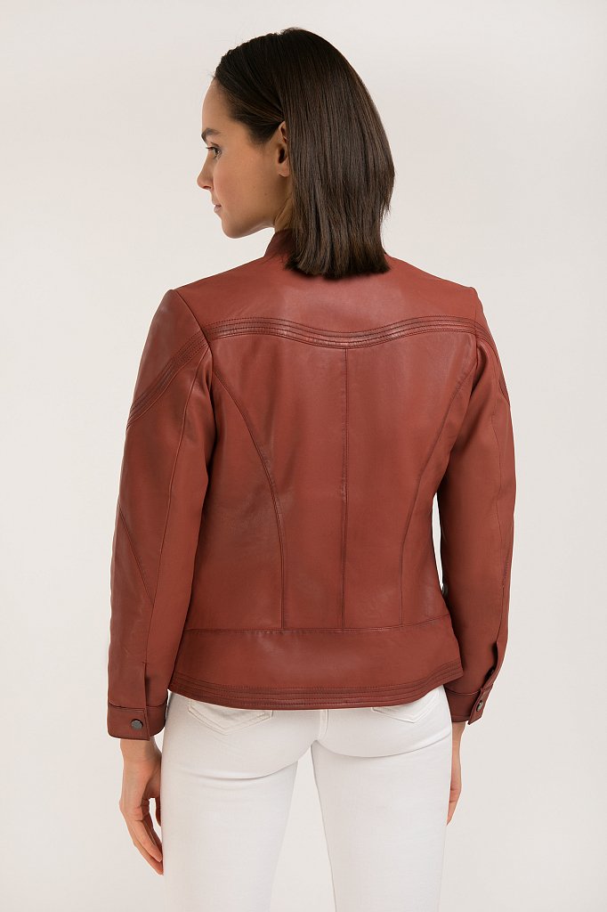 Куртка кожаная женская, Модель B20-11807, Фото №4