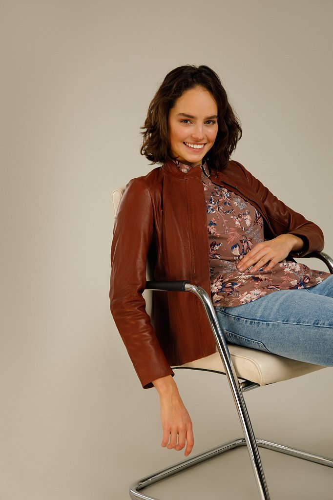 Куртка кожаная женская, Модель B20-11811, Фото №1