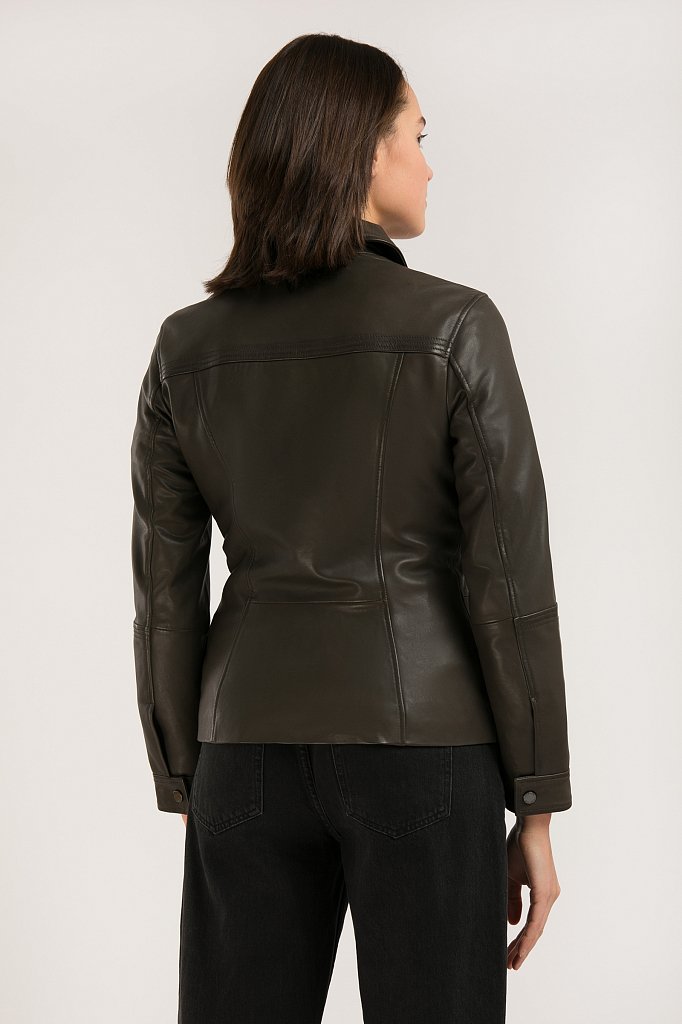 Куртка кожаная женская, Модель B20-11802, Фото №4