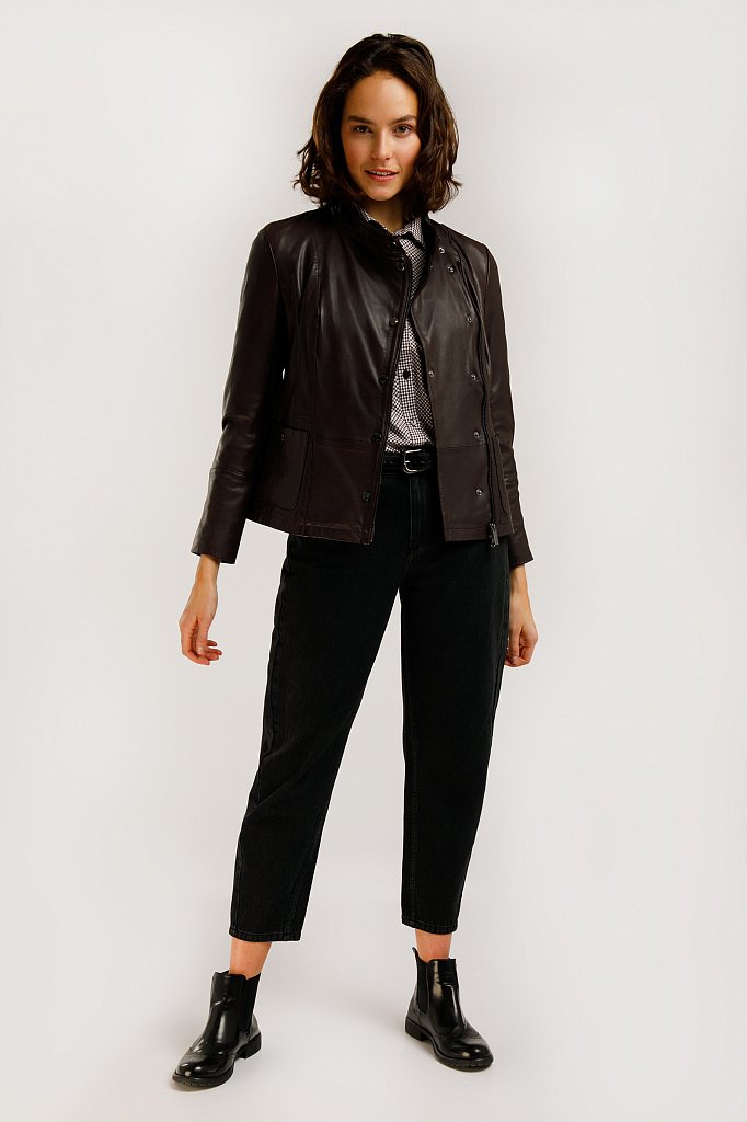 Куртка кожаная женская, Модель B20-11800, Фото №2