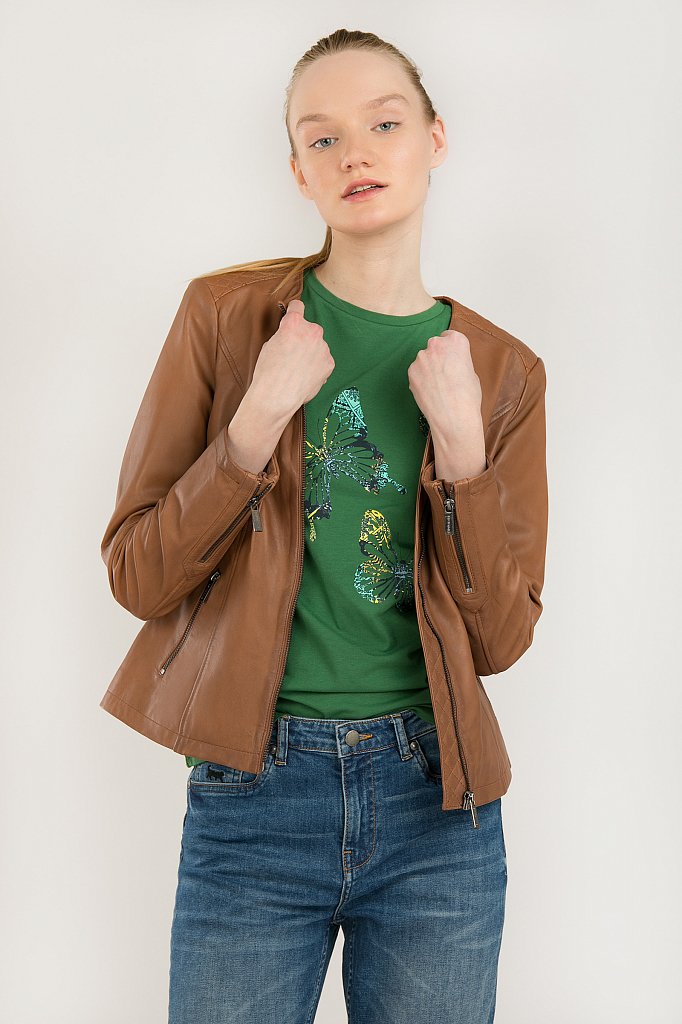 Куртка кожаная женская, Модель B20-11812, Фото №1