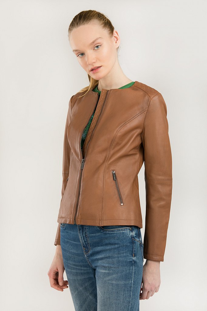 Куртка кожаная женская, Модель B20-11812, Фото №3