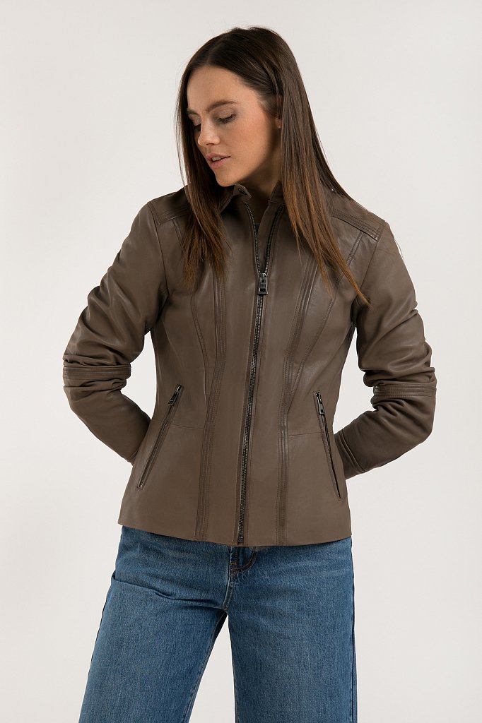 Куртка кожаная женская, Модель B20-11802, Фото №1