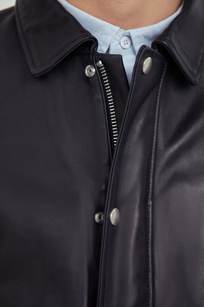 Куртка кожаная мужская, Модель B21-21801, Фото №2