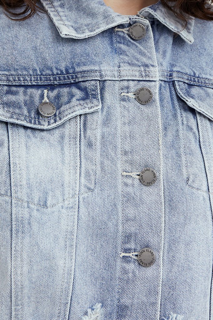 Укороченная джинсовая куртка, Модель B21-15026, Фото №5