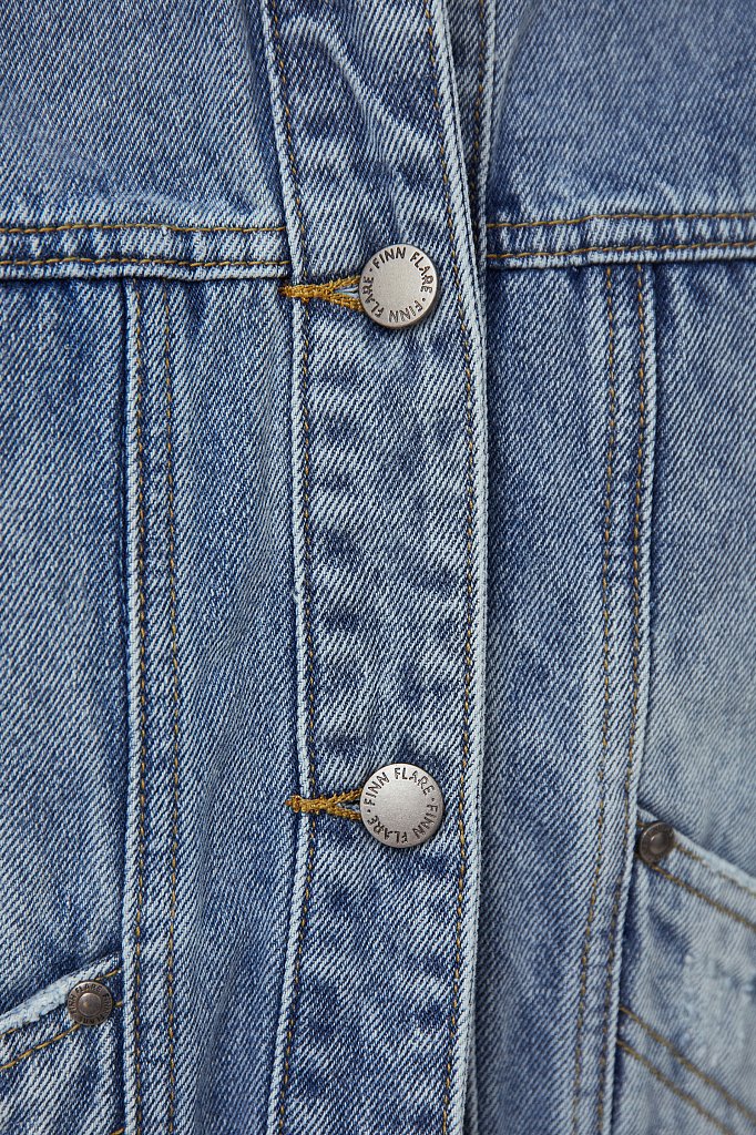 Укороченная джинсовая куртка, Модель B21-15017, Фото №5
