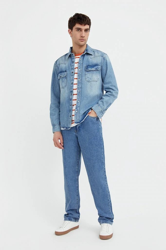 Джинсы мужские straight fit, Модель B21-25025, Фото №1