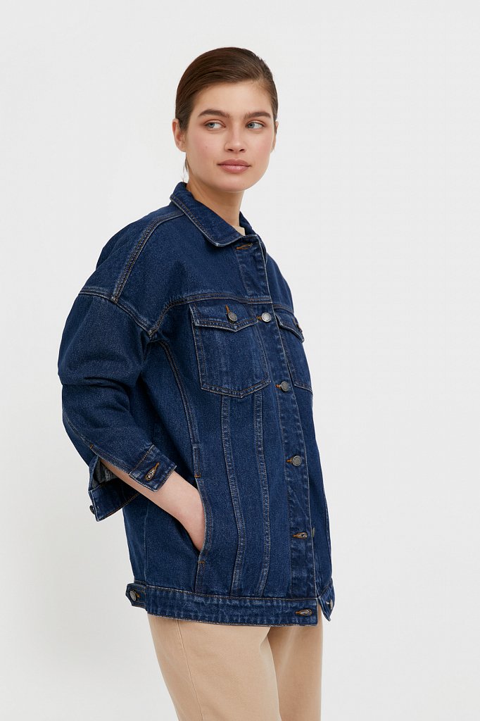 Базовая джинсовая куртка, Модель B21-15000, Фото №3