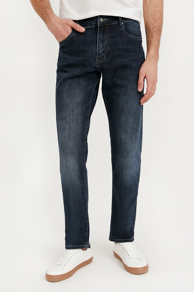 Джинсы straight fit c эластаном, Модель B21-25009, Фото №2