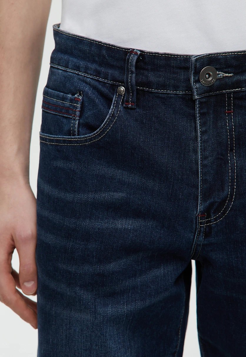 Джинсы tapered fit мужские Темно-cиний B21-25009Купить в интернет-магазине FINN FLARE, предосмотр фото №3 Джинсы tapered fit мужские, Модель B21-25009, Фото №3