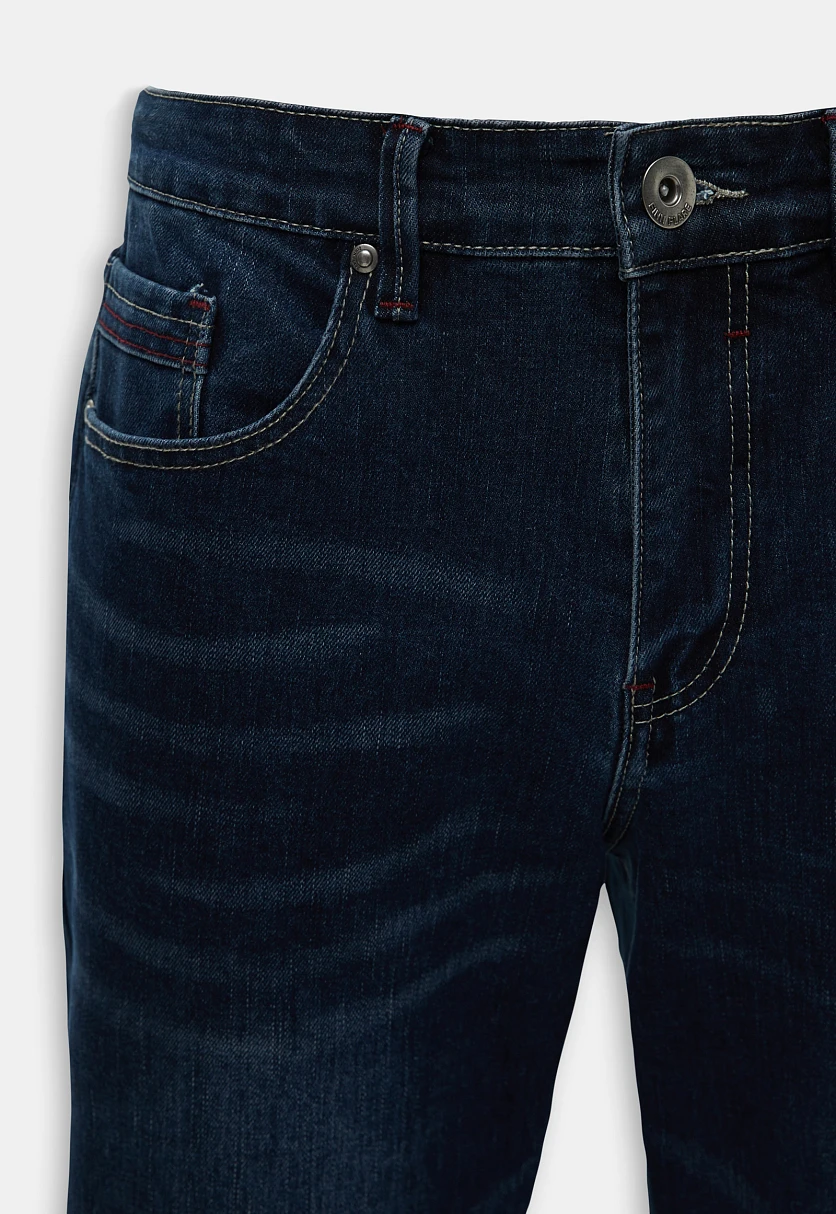 Джинсы tapered fit мужские Темно-cиний B21-25009Купить в интернет-магазине FINN FLARE, предосмотр фото №4 Джинсы tapered fit мужские, Модель B21-25009, Фото №4