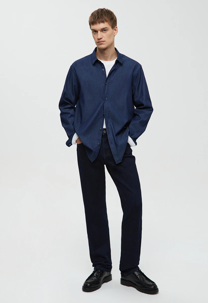 Джинсы tapered fit мужские, Модель B21-25009, Фото №3