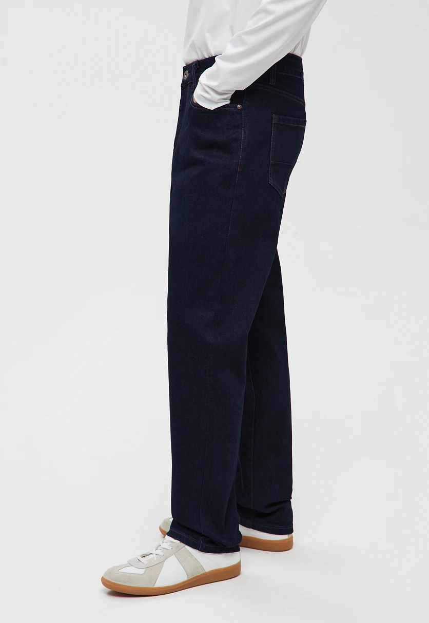 Джинсы tapered fit мужские Темно-cиний B21-25009Купить в интернет-магазине FINN FLARE, предосмотр фото №3 Джинсы tapered fit мужские, Модель B21-25009, Фото №3