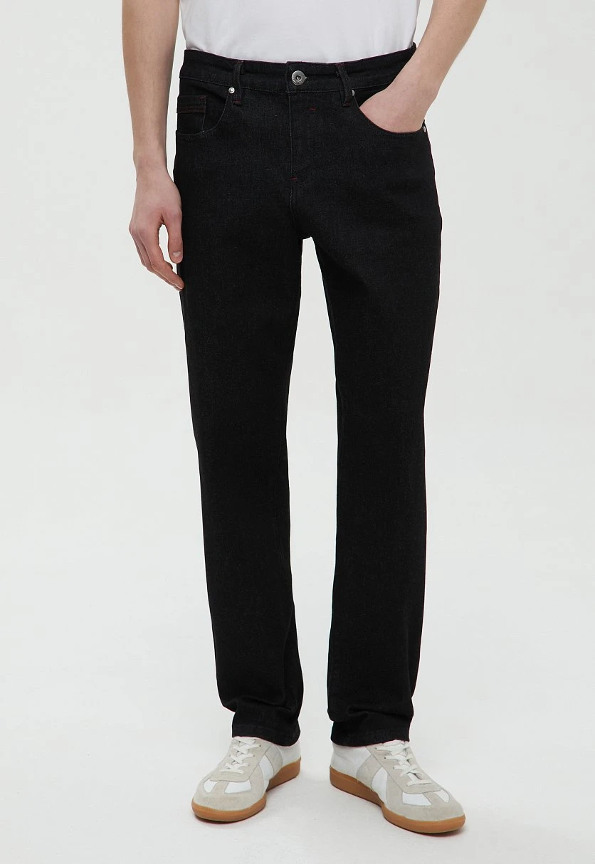 Джинсы tapered fit мужские Темно-серый B21-25009Купить в интернет-магазине FINN FLARE, предосмотр фото №1 Джинсы tapered fit мужские, Модель B21-25009, Фото №1