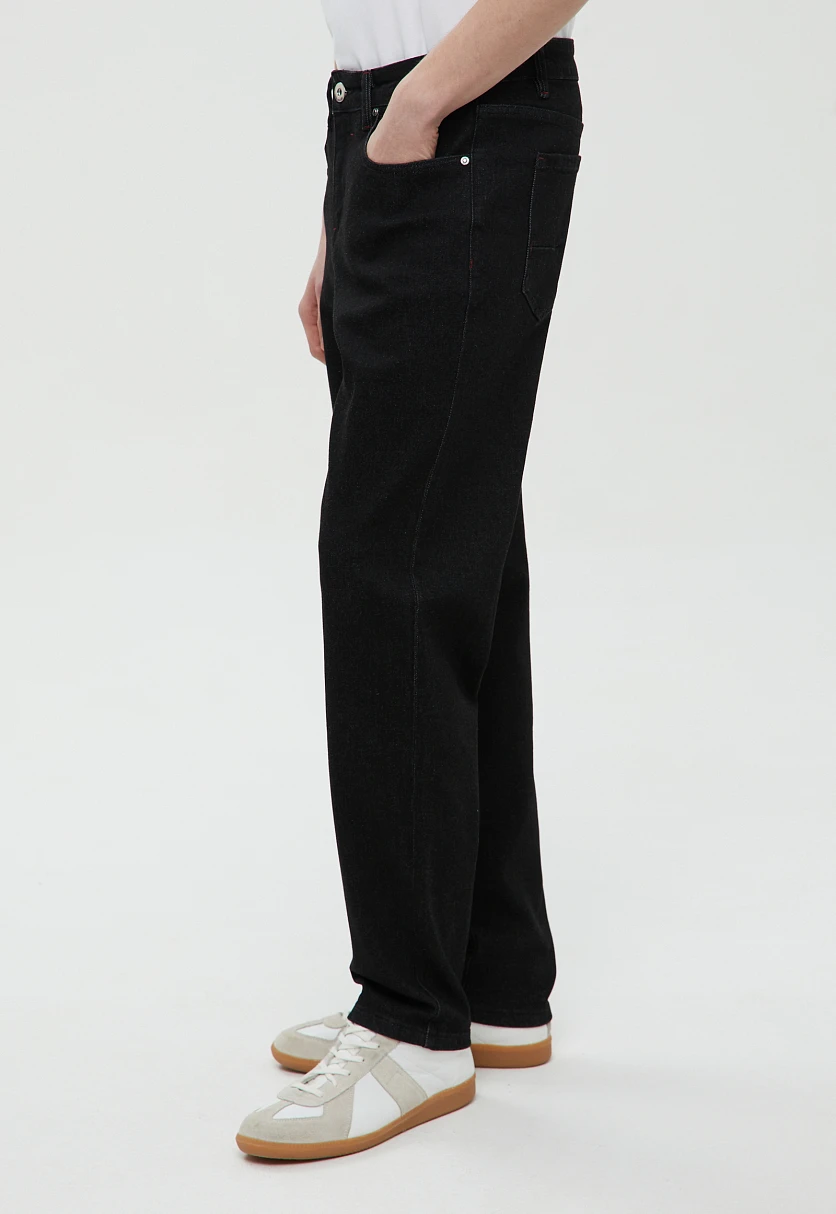 Джинсы tapered fit мужские Темно-серый B21-25009Купить в интернет-магазине FINN FLARE, предосмотр фото №2 Джинсы tapered fit мужские, Модель B21-25009, Фото №2